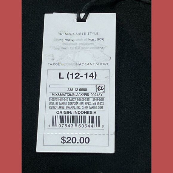 Shade & Shore - Women's Ribbed Hipster Cheeky Bikini Bottom - Black-Large(12-14) - Picture 9 of 14